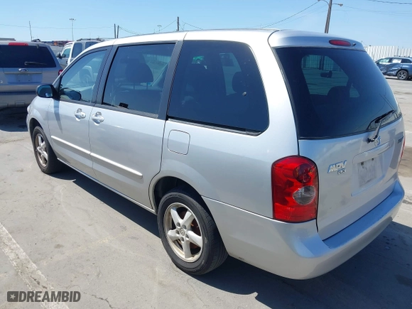 2003 Mazda MPV LX with VIN JM3LW28A230372567, listed as a IAAI auction lot 42081388 with 120,785 mi miles. Bid and sale history available at carsss.com. Image 3.