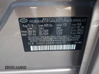 2019 Hyundai Santa Fe Ultimate with VIN 5NMS53AA3KH026730, listed as a IAAI auction lot 41432797 with 23,573 mi miles. Bid and sale history available at carsss.com. Image 9.