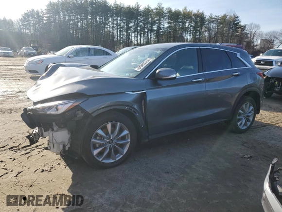 2022 Infiniti QX50 Pure with VIN 3PCAJ5AB8NF111516, listed as a Copart auction lot 84833324 with 70,844 mi miles and Salvage title. Bid and sale history available at DreamBid. Image 1.