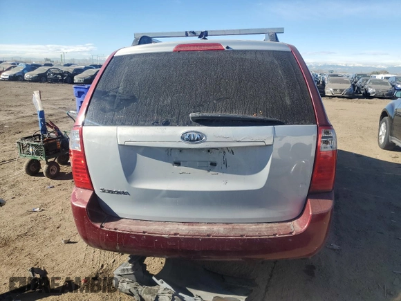 2009 Kia Sedona LX with VIN KNDMB233496272221, listed as a Copart auction lot 81194384 with 227,139 mi miles and Salvage Title. Bid and sale history available at carsss.com. Image 6.