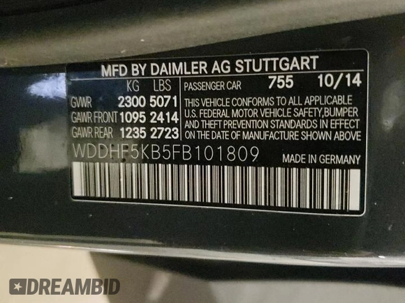 2015 Mercedes-Benz E-Class E 350 Sport with VIN WDDHF5KB5FB101809, listed as a Copart auction lot 83821774 with 119,497 mi miles and Salvage Title. Bid and sale history available at carsss.com. Image 14.