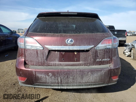2014 Lexus RX 450h with VIN JTJBC1BAXE2454180, listed as a Copart auction lot 44814705 with 72,564 mi miles and Salvage title. Bid and sale history available at DreamBid. Image 6.