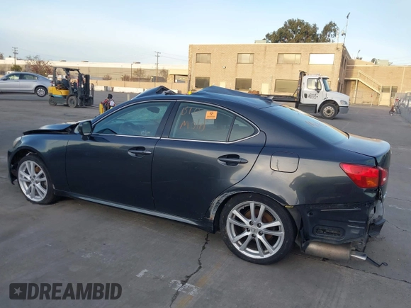 2007 Lexus IS with VIN JTHBK262472056379, listed as a IAAI auction lot 41144538 with 244,693 mi miles. Bid and sale history available at carsss.com. Image 3.