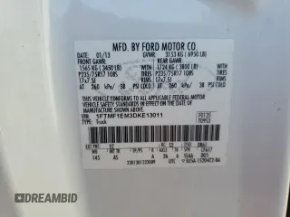 2013 Ford F-150 XL with VIN 1FTMF1EM3DKE13011, listed as a Copart auction lot 86496544 with 171,893 mi miles and Clean title. Bid and sale history available at DreamBid. Image 12.