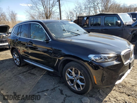 2023 BMW X3 xDrive30i with VIN 5UX53DP01P9R97895, listed as a Copart auction lot 47748745 with 18,193 mi miles and Salvage Title. Bid and sale history available at carsss.com. Image 4.