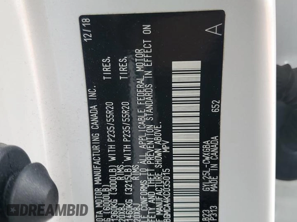 2019 Lexus RX 450h with VIN 2T2BGMCA4KC035015, listed as a Copart auction lot 50659345 with 84,408 mi miles and Salvage Title. Bid and sale history available at DreamBid. Image 14.