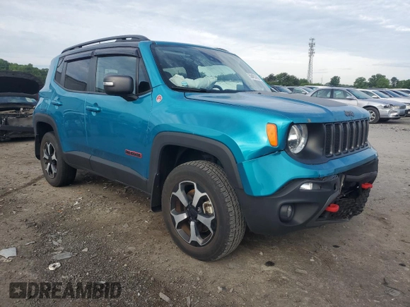 2021 Jeep Renegade Trailhawk z VIN ZACNJDC10MPN36104, wystawiony jako Copart lot #56463785 z przebiegiem 36 114 mil mil oraz Szkoda całkowita • Salvage title. Historia ofert i sprzedaży dostępna na DreamBid. Obrazek 4.