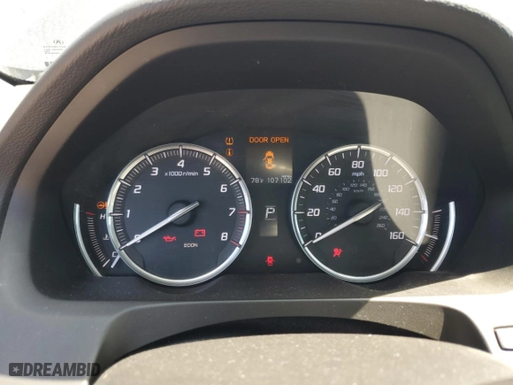 2016 Acura TLX V6 with VIN 19UUB2F36GA001393, listed as a Copart auction lot 51521935 with 107,102 mi miles and Salvage Title. Bid and sale history available at carsss.com. Image 9.