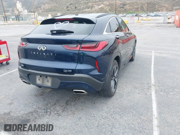 2022 Infiniti QX55 Luxe z VIN 3PCAJ5J32NF112458, wystawiony jako IAAI lot #42419908 z przebiegiem 85 557 mil mil oraz . Historia ofert i sprzedaży dostępna na DreamBid. Obrazek 4.
