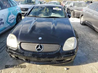 2001 Mercedes-Benz SLK-Class with VIN WDBKK65F51F217396, listed as a Copart auction lot 74339214 with 56,281 mi miles and Salvage Title. Bid and sale history available at carsss.com. Image 5.