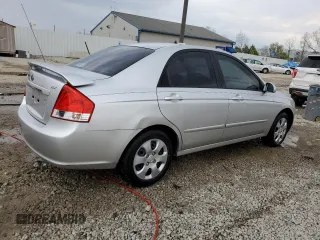 2009 Kia Spectra EX with VIN KNAFE221595657550, listed as a Copart auction lot 52805205 with 95,777 mi miles and Salvage Title. Bid and sale history available at DreamBid. Image 3.