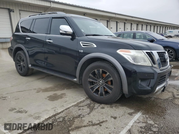 2017 Nissan Armada Platinum with VIN JN8AY2NE0H9708225, listed as a Copart auction lot 52228115 with 133,320 mi miles and Salvage Title. Bid and sale history available at carsss.com. Image 4.