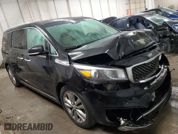 2017 Kia Sedona SX-L with VIN KNDME5C10H6271931, listed as a Copart auction lot 73215284 with 87,389 mi miles and Salvage Title. Bid and sale history available at carsss.com. Image 4.