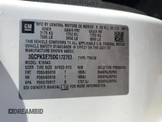 2013 Chevrolet Silverado 1500 LT with VIN 3GCPKSE75DG172763, listed as a Copart auction lot 48035515 with 82,597 mi miles and Salvage Title. Bid and sale history available at DreamBid. Image 14.