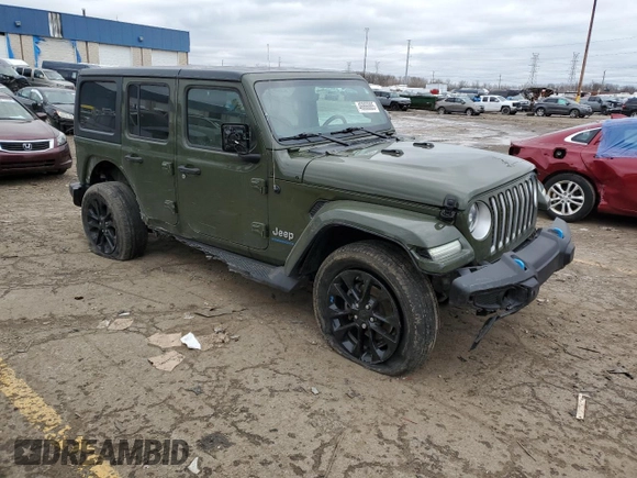 2023 Jeep Wrangler Sahara with VIN 1C4JJXP61PW528948, listed as a Copart auction lot 46866885 with 38,191 mi miles and Clean Title. Bid and sale history available at DreamBid. Image 4.