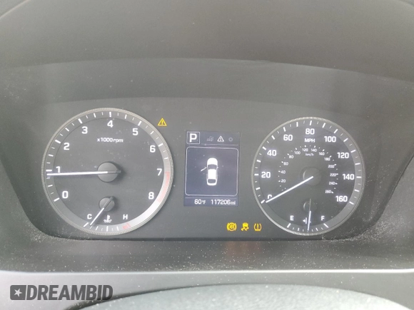 2017 Hyundai Sonata 2.4L with VIN 5NPE24AF3HH516541, listed as a Copart auction lot 52122975 with 117,206 mi miles and Salvage Title. Bid and sale history available at carsss.com. Image 9.