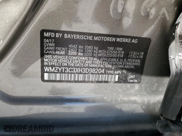 2017 MINI Countryman Cooper S with VIN WMZYT3C3XH3D98204, listed as a Copart auction lot 51047635 with 71,428 mi miles and Salvage title. Bid and sale history available at DreamBid. Image 12.