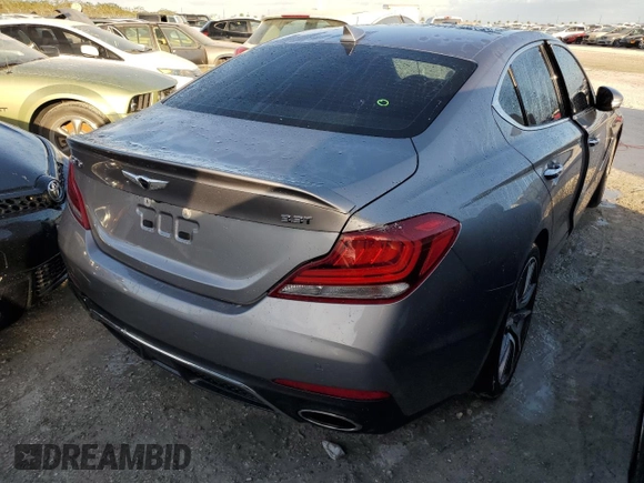2021 Genesis G70 3.3T with VIN KMTG74LE1MU071782, listed as a Copart auction lot 74787954 with 41,759 mi miles and Non Repairable. Bid and sale history available at carsss.com. Image 3.