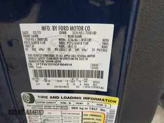 2013 Ford F-150 XL with VIN 1FTFW1EF0DFB64914, listed as a IAAI auction lot 41374294 with 186,000 mi miles. Bid and sale history available at carsss.com. Image 9.