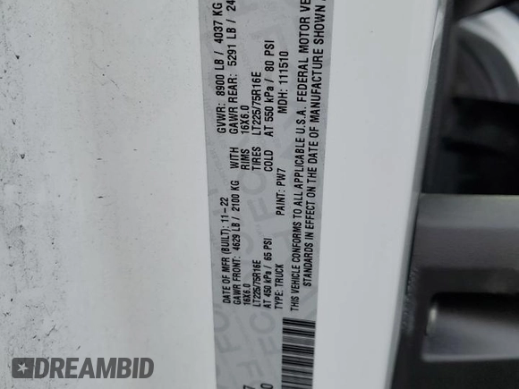 2023 Ram ProMaster Cargo with VIN 3C6LRVVG3PE527237, listed as a Copart auction lot 45252854 with 24,904 mi miles and Salvage Title. Bid and sale history available at DreamBid. Image 15.