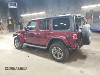 2021 Jeep Wrangler Unlimited Sahara z VIN 1C4HJXEGXMW758252, wystawiony jako Copart lot #50489015 z przebiegiem 38 388 mil mil oraz Szkoda całkowita • Salvage title. Historia ofert i sprzedaży dostępna na DreamBid. Obrazek 2.
