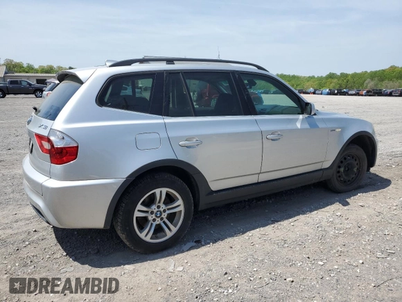 2006 BMW X3 3.0i with VIN WBXPA934X6WG81214, listed as a Copart auction lot 53454085 with 110,599 mi miles and Salvage Title. Bid and sale history available at DreamBid. Image 3.
