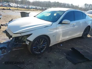 2018 Infiniti Q50 3.0t LUXE with VIN JN1EV7AP2JM590470, listed as a IAAI auction lot 41439162 with 155,029 mi miles. Bid and sale history available at carsss.com. Image 2.