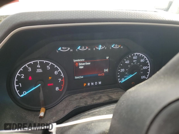 2022 Ford F-150 XL with VIN 1FTMF1E53NKE45810, listed as a Copart auction lot 82025684 with 75,442 mi miles and Salvage Title. Bid and sale history available at DreamBid. Image 9.