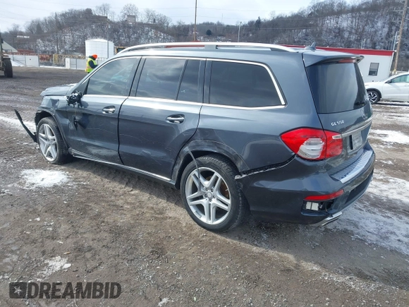 2014 Mercedes-Benz GL-Class GL 550 with VIN 4JGDF7DE3EA321574, listed as a IAAI auction lot 41598200 with 93,190 mi miles. Bid and sale history available at carsss.com. Image 3.