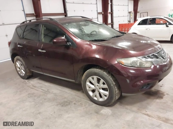 2013 Nissan Murano SL with VIN JN8AZ1MW0DW315659, listed as a IAAI auction lot 41156756 with 222,989 mi miles. Bid and sale history available at carsss.com. Image 1.