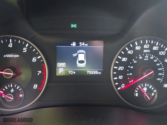 2019 Kia Stinger GT with VIN KNAE35LC7K6070754, listed as a IAAI auction lot 40960487 with 75,399 mi miles. Bid and sale history available at carsss.com. Image 7.