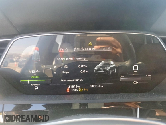 2021 Audi e-tron Premium Plus with VIN WA1LAAGE5MB030598, listed as a Copart auction lot 50411695 with 31,819 mi miles and Salvage title. Bid and sale history available at DreamBid. Image 9.