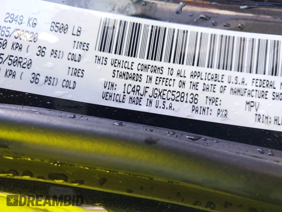 2014 Jeep Grand Cherokee Summit с VIN 1C4RJFJGXEC528136, выставлен на аукционе IAAI как лот 41707972 с пробегом 131 402 миль миль и . История ставок и продаж доступна на DreamBid. Изображение 9.