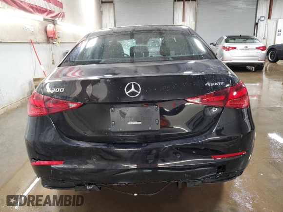 2025 Mercedes-Benz C 300 with VIN W1KAF4HB3SR242642, listed as a Copart auction lot 49090085 with 4,968 mi miles and Salvage Title. Bid and sale history available at DreamBid. Image 6.