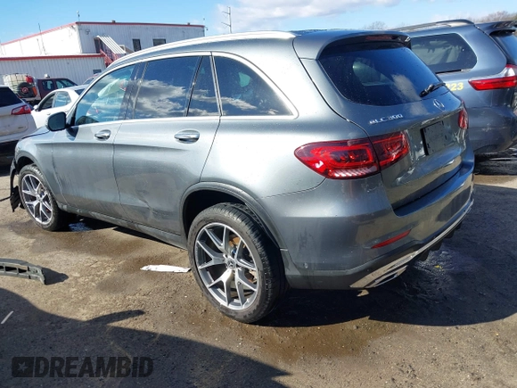 2020 Mercedes-Benz GLC with VIN WDC0G8EB3LF695087, listed as a IAAI auction lot 41588957 with 53,355 mi miles. Bid and sale history available at carsss.com. Image 3.