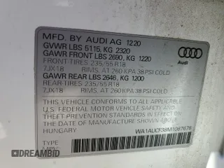2021 Audi Q3 Premium with VIN WA1AUCF38M1067676, listed as a Copart auction lot 71621704 with 77,395 mi miles and Salvage Title. Bid and sale history available at carsss.com. Image 13.