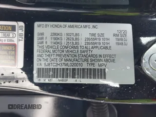 2021 Acura RDX with VIN 5J8TC2H37ML020010, listed as a IAAI auction lot 41535666 with 47,528 mi miles and . Bid and sale history available at DreamBid. Image 9.