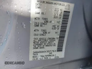 2012 Nissan Titan SV with VIN 1N6BA0EDXCN307763, listed as a IAAI auction lot 41689603 with 172,571 mi miles and . Bid and sale history available at DreamBid. Image 9.