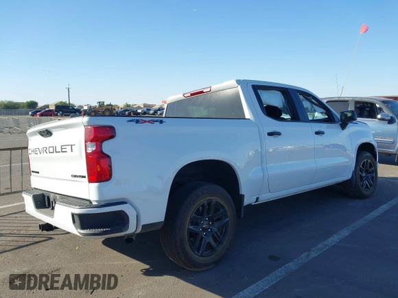 2024 Chevrolet Silverado 1500 Custom with VIN 3GCPDBEK9RG299263, listed as a IAAI auction lot 40818809 with 4,481 mi miles and . Bid and sale history available at DreamBid. Image 4.