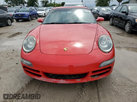 2007 Porsche 911 Carrera with VIN WP0AA29957S710363, listed as a Copart auction lot 73647294 with 0 mi miles and Salvage Title. Bid and sale history available at carsss.com. Image 5.
