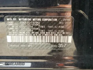 2019 Mitsubishi Outlander SE with VIN JA4AP4AU7KU017439, listed as a Copart auction lot 55813775 with Not provided miles and Clean title. Bid and sale history available at DreamBid. Image 13.
