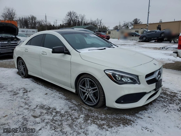 2018 Mercedes-Benz CLA with VIN WDDSJ4GB7JN584265, listed as a Copart auction lot 45349245 with NaN miles and Salvage Title. Bid and sale history available at carsss.com. Image 4.