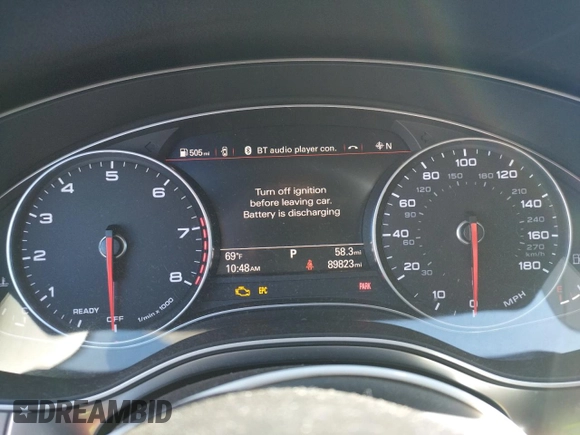 2017 Audi A6 Premium with VIN WAUC8AFC1HN126554, listed as a Copart auction lot 37820843 with 89,823 mi miles. Bid and sale history available at carsss.com. Image 9.