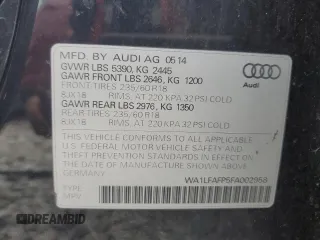2015 Audi Q5 Premium Plus with VIN WA1LFAFP5FA002958, listed as a Copart auction lot 52501115 with 122,102 mi miles and Clean Title. Bid and sale history available at carsss.com. Image 13.