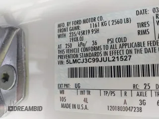 2018 Lincoln MKC Reserve с VIN 5LMCJ3C99JUL21527, выставлен на аукционе IAAI как лот 42170926 с пробегом 69 224 миль миль и . История ставок и продаж доступна на DreamBid. Изображение 9.