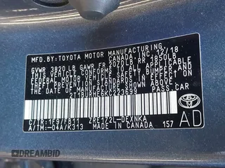 2019 Toyota Corolla L z VIN 2T1BURHE6KC223699, wystawiony jako IAAI lot #42245125 z przebiegiem 83 267 mil mil oraz . Historia ofert i sprzedaży dostępna na DreamBid. Obrazek 9.