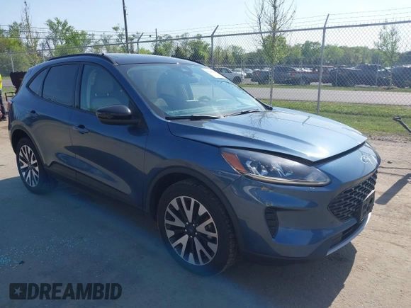 2020 Ford Escape SE Sport Hybrid with VIN 1FMCU9BZ6LUC38008, listed as a IAAI auction lot 42143784 with 81,804 mi miles and . Bid and sale history available at DreamBid. Image 1.