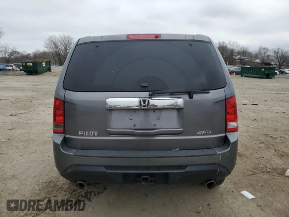 2013 Honda Pilot EX-L with VIN 5FNYF4H57DB010606, listed as a Copart auction lot 48666005 with 0 mi miles and Salvage Title. Bid and sale history available at carsss.com. Image 6.