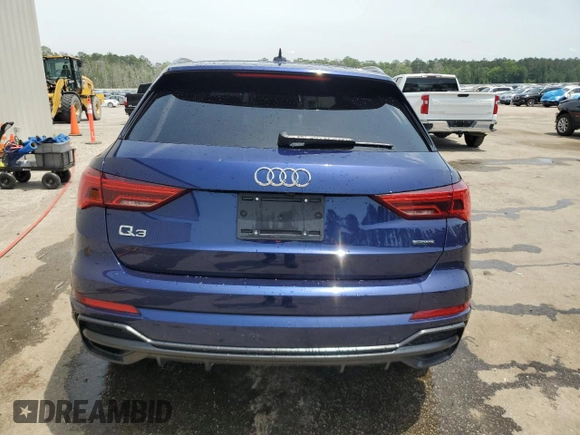 2022 Audi Q3 S line Premium Plus with VIN WA1EECF31N1080897, listed as a Copart auction lot 57252625 with 24,338 mi miles and Salvage title. Bid and sale history available at DreamBid. Image 6.