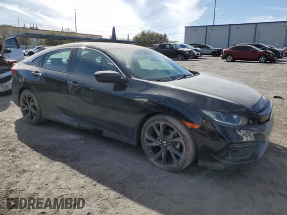 2019 Honda Civic Sport with VIN 19XFC2F81KE007902, listed as a Copart auction lot 44060855 with 69,592 mi miles and Salvage Title. Bid and sale history available at DreamBid. Image 4.